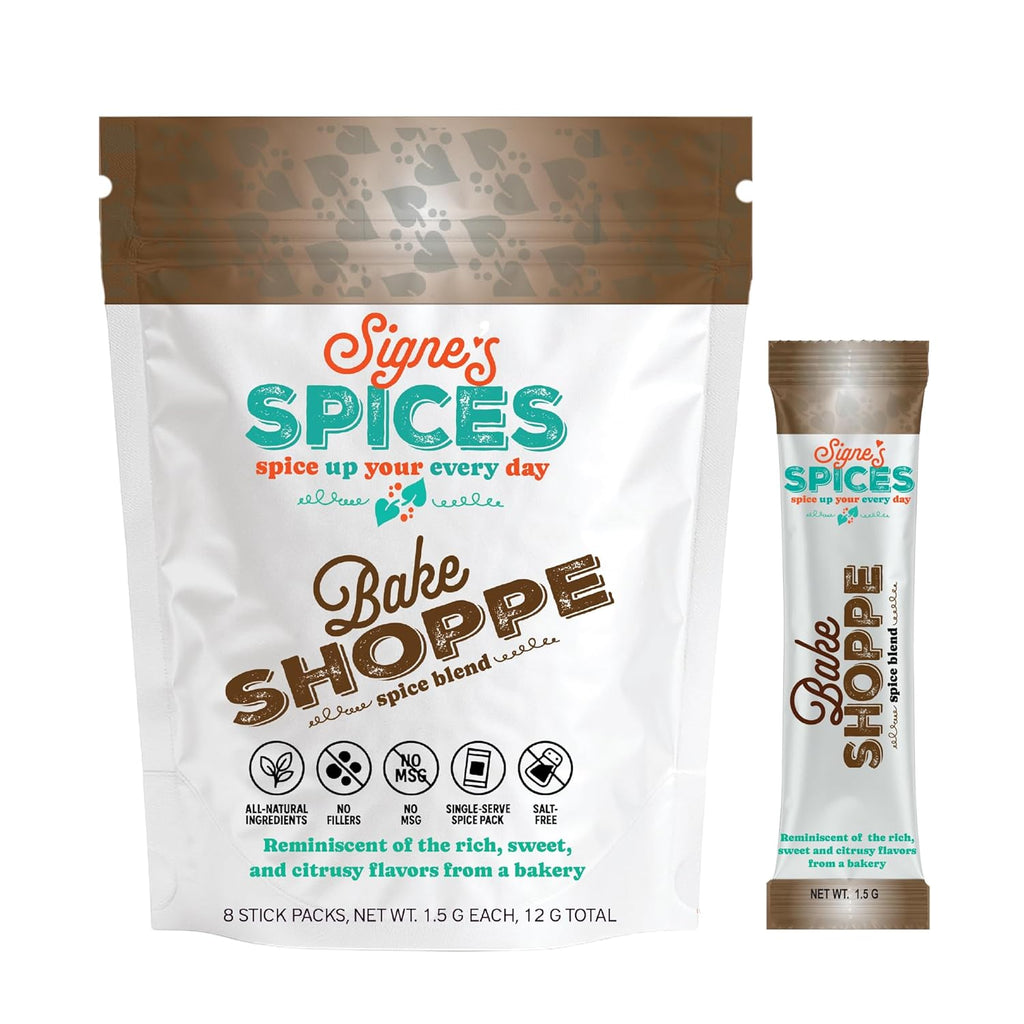 Signe’s Spices Bake Shoppe – 8 Single-Serve Packets | Small-Batch Sweet & Warming Spice Blend with Cinnamon, Nutmeg & Cardamom for Baking, Smoothies & Coffee