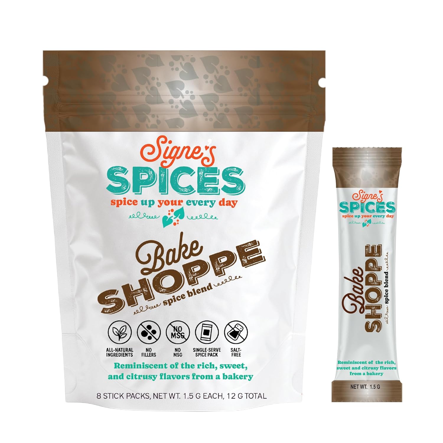 Signe’s Spices Bake Shoppe – 8 Single-Serve Packets | Small-Batch Sweet & Warming Spice Blend with Cinnamon, Nutmeg & Cardamom for Baking, Smoothies & Coffee