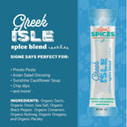 Signe’s Spices Greek Isle – 8 Single-Serve Packets | Small-Batch Mediterranean Herb & Spice Blend with Organic ingredients including Garlic, Oregano & Parsley for Dressings, Dips & Bakes