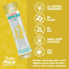 Signe’s Spices Golden Milk – 8 Single-Serve Packets | Small-Batch Organic ingredients of Turmeric & Cinnamon Blend for Lattes, Smoothies & Baking