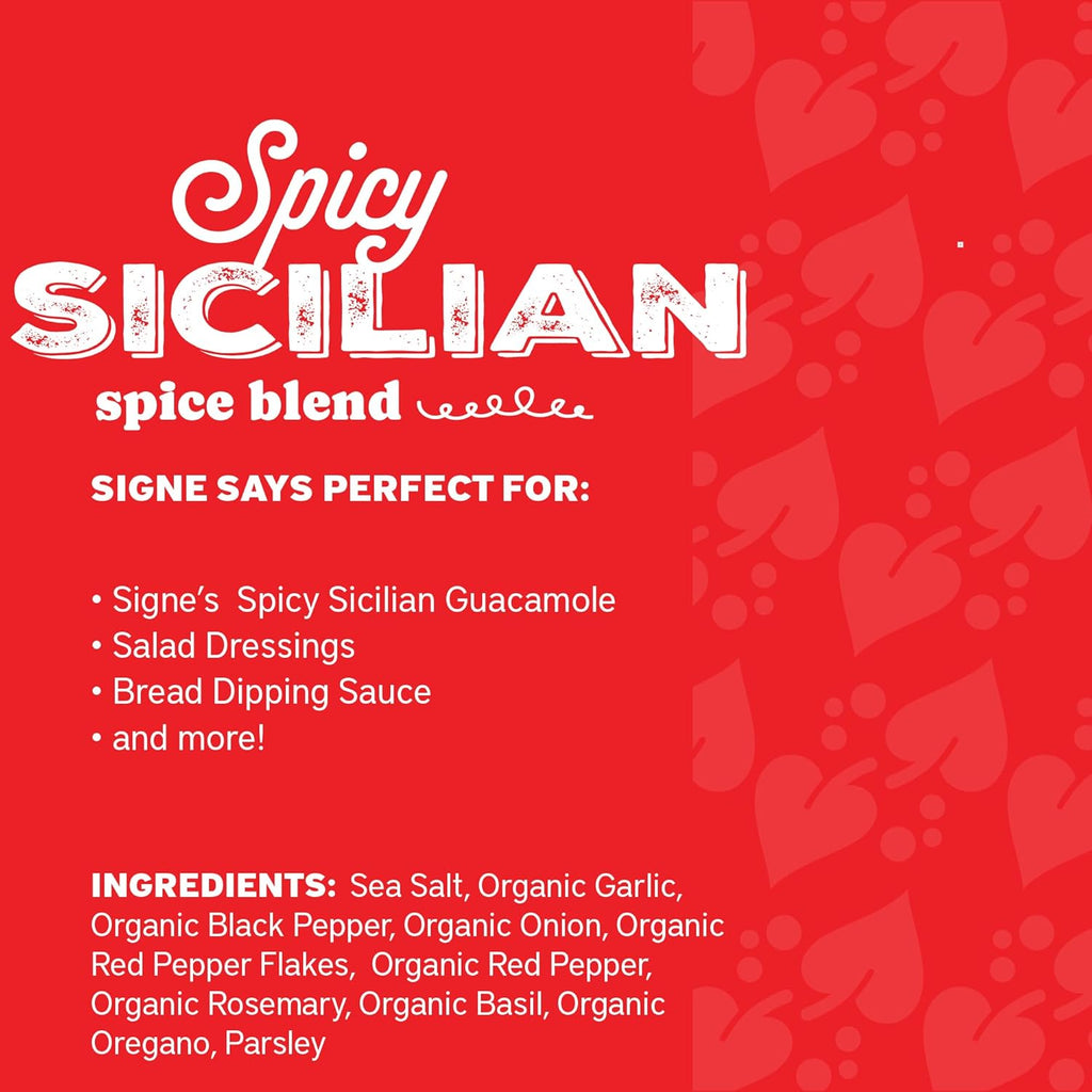 Signe’s Spices Spicy Sicilian – 8 Single-Serve Packets | Small-Batch Italian Herb & Garlic Seasoning Blend with Sea Salt, Basil & Red Pepper Flakes for Pasta, Bread Dipping & Dressings