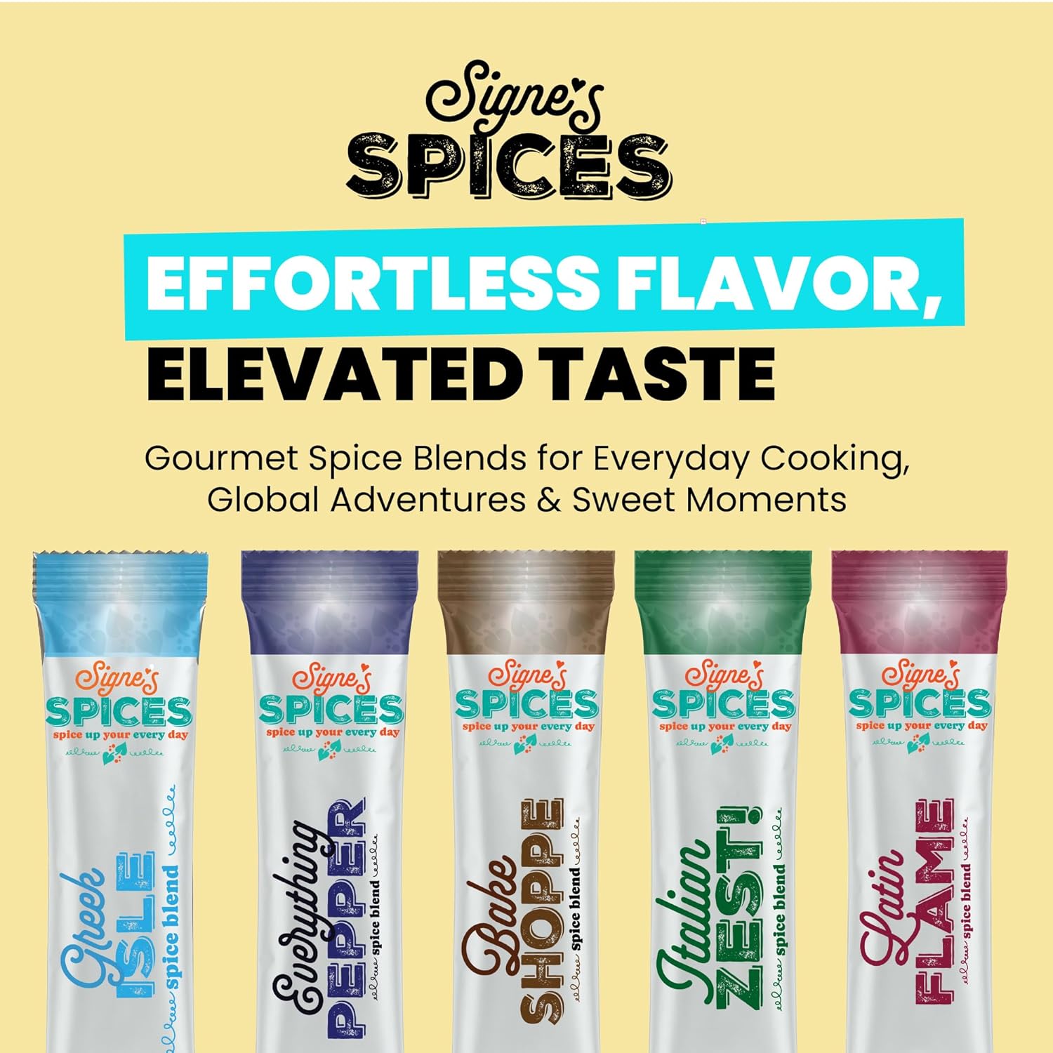 Signe’s Spices Golden Milk – 8 Single-Serve Packets | Small-Batch Organic ingredients of Turmeric & Cinnamon Blend for Lattes, Smoothies & Baking