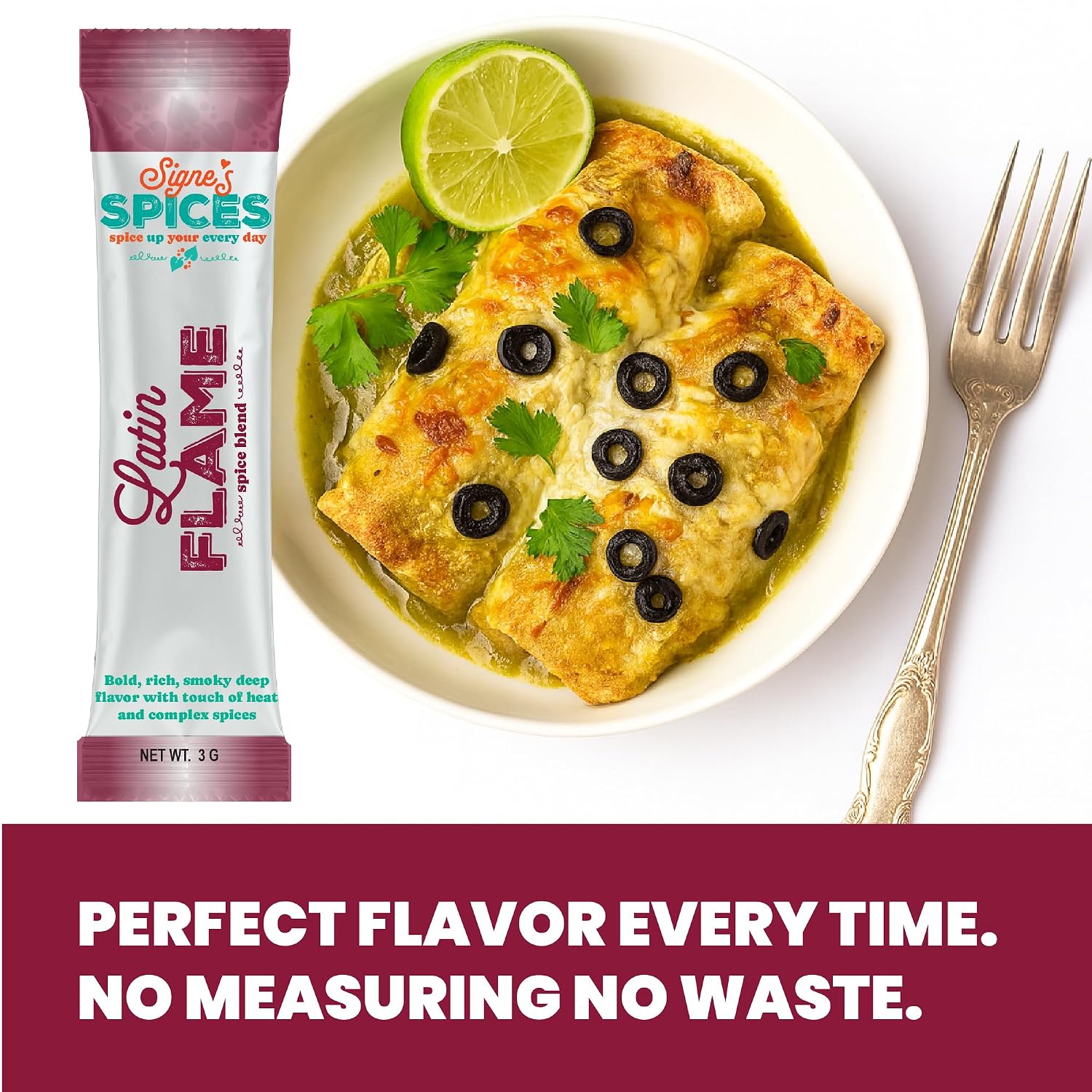 Signe’s Spices Latin Flame – 8 Single-Serve Packets | Small-Batch Smoky Chile & Paprika Blend for Tacos, Chili & Grilled Meats