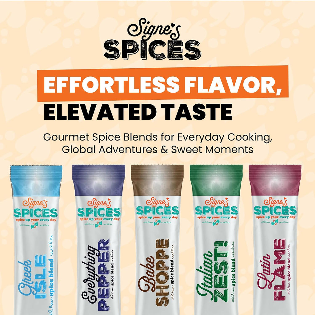 Signe’s Spices Everything Pepper – 8 Single-Serve Packets | Small-Batch Black Pepper & Garlic Seasoning Blend with Organic ingredients of Onion, Bell Pepper & Celery Seed for Steak, Marinades & Everyday Cooking