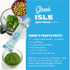 Signe’s Spices Greek Isle – 8 Single-Serve Packets | Small-Batch Mediterranean Herb & Spice Blend with Organic ingredients including Garlic, Oregano & Parsley for Dressings, Dips & Bakes