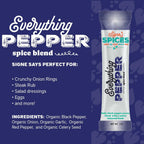 Signe’s Spices Everything Pepper – 8 Single-Serve Packets | Small-Batch Black Pepper & Garlic Seasoning Blend with Organic ingredients of Onion, Bell Pepper & Celery Seed for Steak, Marinades & Everyday Cooking