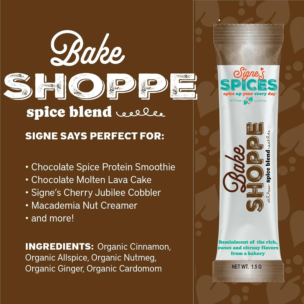 Signe’s Spices Bake Shoppe – 8 Single-Serve Packets | Small-Batch Sweet & Warming Spice Blend with Cinnamon, Nutmeg & Cardamom for Baking, Smoothies & Coffee